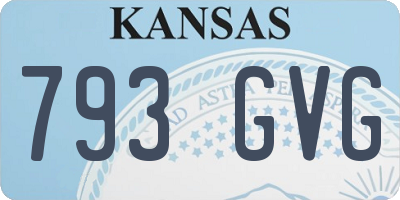 KS license plate 793GVG