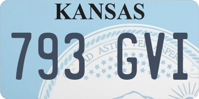 KS license plate 793GVI
