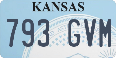 KS license plate 793GVM