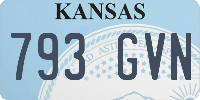 KS license plate 793GVN