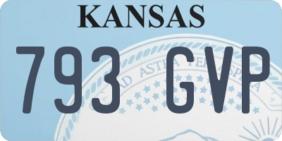 KS license plate 793GVP