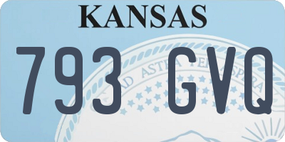 KS license plate 793GVQ