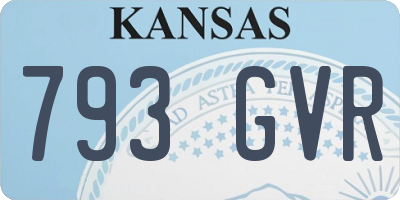 KS license plate 793GVR