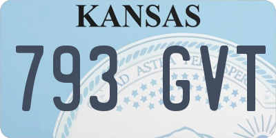 KS license plate 793GVT