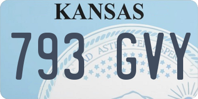 KS license plate 793GVY