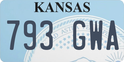 KS license plate 793GWA