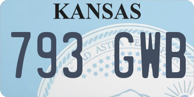 KS license plate 793GWB