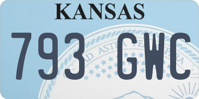 KS license plate 793GWC