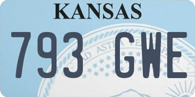 KS license plate 793GWE