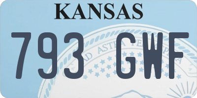 KS license plate 793GWF