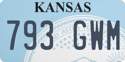 KS license plate 793GWM