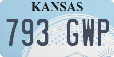 KS license plate 793GWP