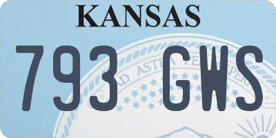 KS license plate 793GWS