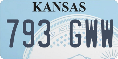 KS license plate 793GWW