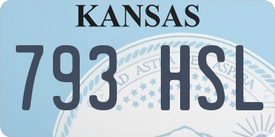 KS license plate 793HSL