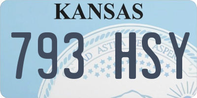 KS license plate 793HSY