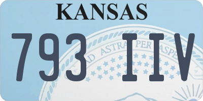 KS license plate 793IIV