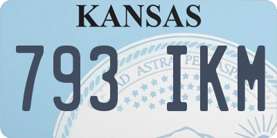 KS license plate 793IKM