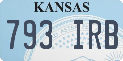 KS license plate 793IRB