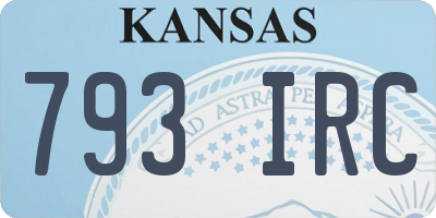 KS license plate 793IRC