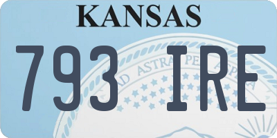 KS license plate 793IRE