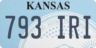 KS license plate 793IRI