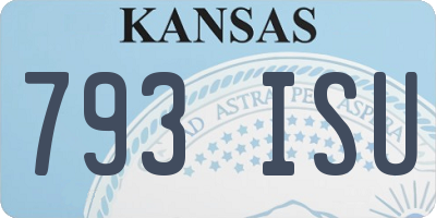 KS license plate 793ISU
