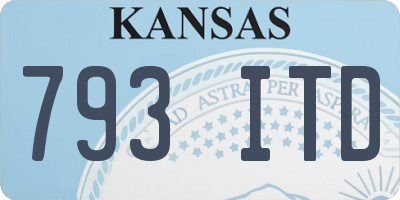 KS license plate 793ITD