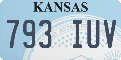 KS license plate 793IUV