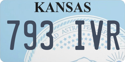KS license plate 793IVR