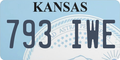 KS license plate 793IWE