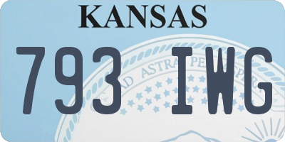 KS license plate 793IWG