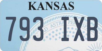 KS license plate 793IXB