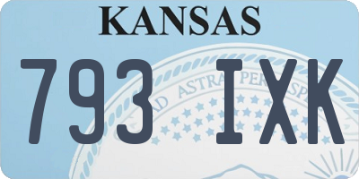KS license plate 793IXK