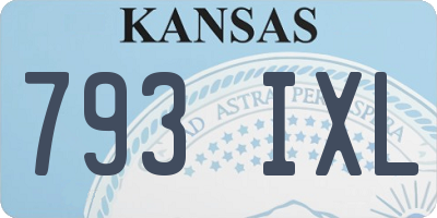 KS license plate 793IXL