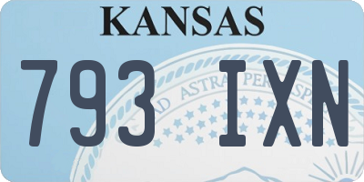 KS license plate 793IXN