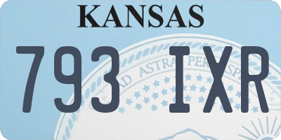KS license plate 793IXR