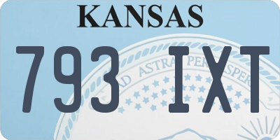 KS license plate 793IXT