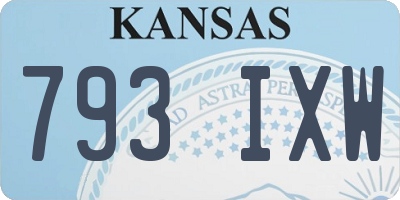 KS license plate 793IXW