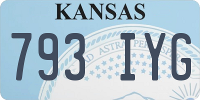 KS license plate 793IYG