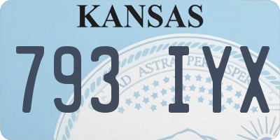 KS license plate 793IYX