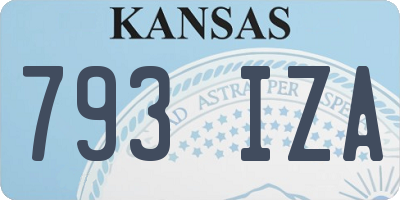 KS license plate 793IZA