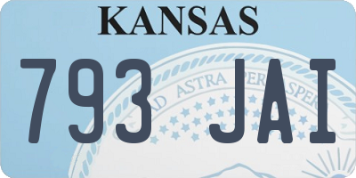KS license plate 793JAI