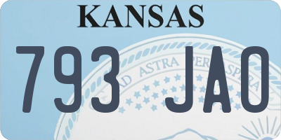 KS license plate 793JAO