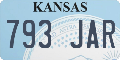 KS license plate 793JAR