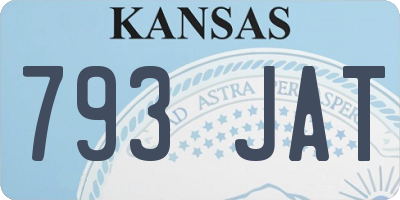 KS license plate 793JAT