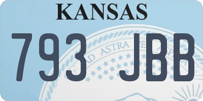 KS license plate 793JBB