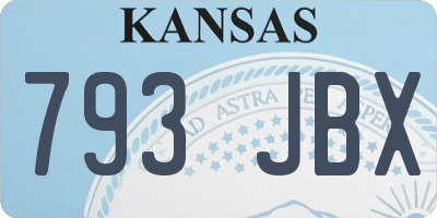 KS license plate 793JBX