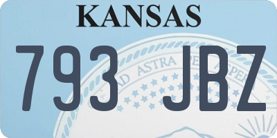 KS license plate 793JBZ