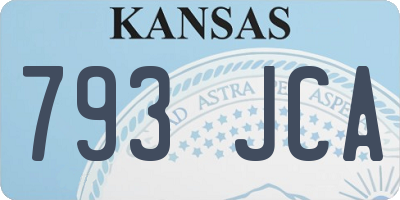 KS license plate 793JCA